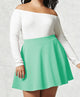 WB211 Women's Basic Versatile Stretchy Flared Casual Mini Skater Skirt