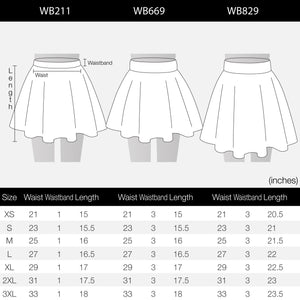 WB211 Women's Basic Versatile Stretchy Flared Casual Mini Skater Skirt