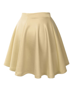 WB211 Women's Basic Versatile Stretchy Flared Casual Mini Skater Skirt