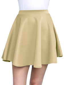 WB211 Women's Basic Versatile Stretchy Flared Casual Mini Skater Skirt