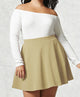 WB211 Women's Basic Versatile Stretchy Flared Casual Mini Skater Skirt