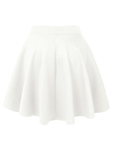 WB211 Women's Basic Versatile Stretchy Flared Casual Mini Skater Skirt