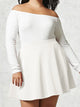 WB211 Women's Basic Versatile Stretchy Flared Casual Mini Skater Skirt