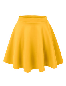 WB211 Women's Basic Versatile Stretchy Flared Casual Mini Skater Skirt