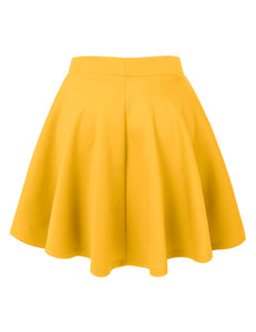 WB211 Women's Basic Versatile Stretchy Flared Casual Mini Skater Skirt