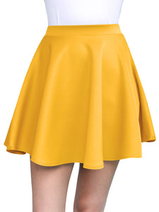 WB211 Women's Basic Versatile Stretchy Flared Casual Mini Skater Skirt