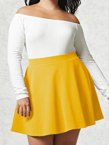WB211 Women's Basic Versatile Stretchy Flared Casual Mini Skater Skirt