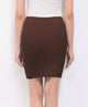 WB2141 Women's Elastic Waist Stretch Bodycon Midi Pencil Skirt Above The Knee Length Classic Skirt