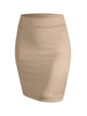 WB2141 Women's Elastic Waist Stretch Bodycon Midi Pencil Skirt Above The Knee Length Classic Skirt