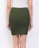 WB2141 Women's Elastic Waist Stretch Bodycon Midi Pencil Skirt Above The Knee Length Classic Skirt