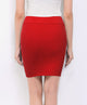 WB2141 Women's Elastic Waist Stretch Bodycon Midi Pencil Skirt Above The Knee Length Classic Skirt
