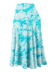 WB2345 Women's Tie Dye Lightweight Flare Midi Pull On Closure Skirt