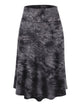 WB2345 Women's Tie Dye Lightweight Flare Midi Pull On Closure Skirt