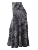 WB2345 Women's Tie Dye Lightweight Flare Midi Pull On Closure Skirt