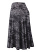 WB2345 Women's Tie Dye Lightweight Flare Midi Pull On Closure Skirt