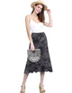 WB2345 Women's Tie Dye Lightweight Flare Midi Pull On Closure Skirt