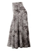 WB2345 Women's Tie Dye Lightweight Flare Midi Pull On Closure Skirt
