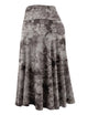 WB2345 Women's Tie Dye Lightweight Flare Midi Pull On Closure Skirt