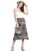 WB2345 Women's Tie Dye Lightweight Flare Midi Pull On Closure Skirt