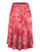 WB2345 Women's Tie Dye Lightweight Flare Midi Pull On Closure Skirt