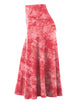 WB2345 Women's Tie Dye Lightweight Flare Midi Pull On Closure Skirt