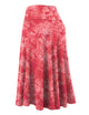WB2345 Women's Tie Dye Lightweight Flare Midi Pull On Closure Skirt