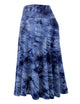 WB2345 Women's Tie Dye Lightweight Flare Midi Pull On Closure Skirt