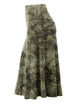 WB2345 Women's Tie Dye Lightweight Flare Midi Pull On Closure Skirt