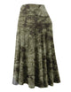 WB2345 Women's Tie Dye Lightweight Flare Midi Pull On Closure Skirt