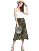 WB2345 Women's Tie Dye Lightweight Flare Midi Pull On Closure Skirt