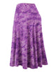 WB2345 Women's Tie Dye Lightweight Flare Midi Pull On Closure Skirt