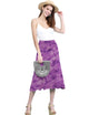 WB2345 Women's Tie Dye Lightweight Flare Midi Pull On Closure Skirt
