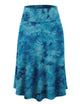 WB2345 Women's Tie Dye Lightweight Flare Midi Pull On Closure Skirt