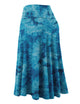 WB2345 Women's Tie Dye Lightweight Flare Midi Pull On Closure Skirt