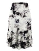 WB2345 Women's Tie Dye Lightweight Flare Midi Pull On Closure Skirt
