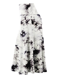 WB2345 Women's Tie Dye Lightweight Flare Midi Pull On Closure Skirt