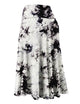WB2345 Women's Tie Dye Lightweight Flare Midi Pull On Closure Skirt