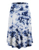 WB2345 Women's Tie Dye Lightweight Flare Midi Pull On Closure Skirt