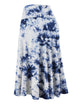 WB2345 Women's Tie Dye Lightweight Flare Midi Pull On Closure Skirt