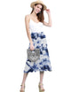 WB2345 Women's Tie Dye Lightweight Flare Midi Pull On Closure Skirt