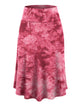 WB2345 Women's Tie Dye Lightweight Flare Midi Pull On Closure Skirt