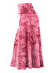 WB2345 Women's Tie Dye Lightweight Flare Midi Pull On Closure Skirt