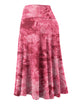 WB2345 Women's Tie Dye Lightweight Flare Midi Pull On Closure Skirt