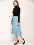 WB2371 Women's High Elastic Waist Pleated Mid A-Line Swing Skirt