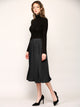 WB2371 Women's High Elastic Waist Pleated Mid A-Line Swing Skirt