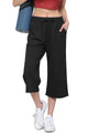 WB2381 Womens Capri Pants Loose Yoga Pants Wide Leg Drawstring Comfy Lounge Pajama Capris Sweatpants with Pockets