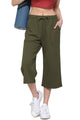 WB2381 Womens Capri Pants Loose Yoga Pants Wide Leg Drawstring Comfy Lounge Pajama Capris Sweatpants with Pockets