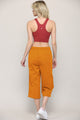 WB2381 Womens Capri Pants Loose Yoga Pants Wide Leg Drawstring Comfy Lounge Pajama Capris Sweatpants with Pockets