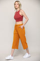 WB2381 Womens Capri Pants Loose Yoga Pants Wide Leg Drawstring Comfy Lounge Pajama Capris Sweatpants with Pockets