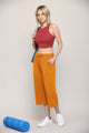 WB2381 Womens Capri Pants Loose Yoga Pants Wide Leg Drawstring Comfy Lounge Pajama Capris Sweatpants with Pockets